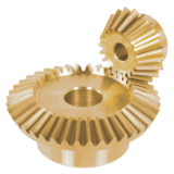 MAE-KR-2:1-MS58 - Bevel Gears Made from Brass, Straight-Tooth System, Ratio 2:1