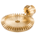 MAE-KR-3:1-MS58 - Bevel Gears Made from Brass, Straight-Tooth System, Ratio 3:1