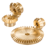 Bevel Gears Made of Brass, Ratio 1:1 to 4:1