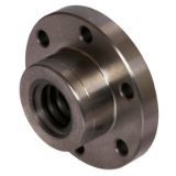 DIN103-EBF-FLM-1GG-GG25 - Ready-to-Install Flange Nuts with Metric ISO-Trapezoidal Thread DIN 103, Grey cast iron GG25, Single-Thread, right and left hand