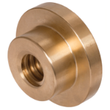 DIN103-FLM-2GG-RG7 - Round Flange Nuts with Metric ISO-Trapezoidal Thread DIN 103, Red brass RG7, Double-thread, right hand