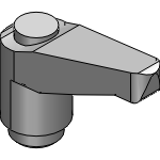 LECF-C - 微型塑料夹紧手柄（内螺纹） - 带操作按钮