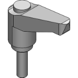 LECM-C - 微型塑料夹紧手柄（外螺纹） - 带操作按钮