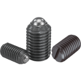 03000 inch - Spring plungers with slot and ball, steel