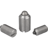 03025 inch - Spring plungers with slot and thrust pin, stainless steel