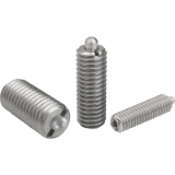 03055 inch - Spring plungers with hexagon socket and thrust pin, stainless steel