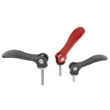 04233 inch - Cam levers adjustable with plastic handle external thread, steel or stainless steel