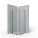 APREJO folding 4-part corner entry on fixed panel - Corner entry with folding door