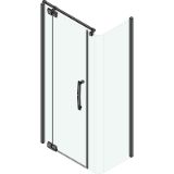 APREJO CURVE swing door on fixed panel with extended side panel and fixed panel - Swing doors with side panel