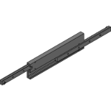HGS - Steel or aluminum telescopic rail, full extension, high rigidity, double stroke, optionals available (max load 1400 N, max closed length 1000 mm)