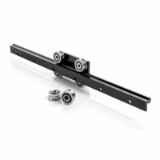 FXRG - Modular linear guides, configurable double row ball bearings sliders, hardened nitrided steel, differnt mounting options (max length 4000 mm)