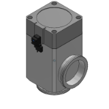 XLAV - Válvula en ángulo para alto vacío en aluminio / Accionamiento neumático / Con electroválvula / Normalmente cerrada / Junta de fuelle