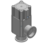 XLA-2 - Válvula en ángulo para alto vacío en aluminio / Efecto simple (normalmente cerrada) / Junta de fuelle