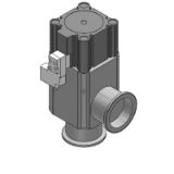 XLAV-2 - Aluminum High Vacuum Angle Valve/with Solenoid Valve/Single Single Acting(Normally Closed)/Bellows Seal