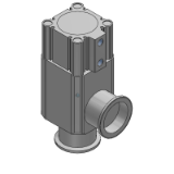 XLC-2 - Válvula en ángulo para alto vacío en aluminio / Doble efecto / Junta de fuelle