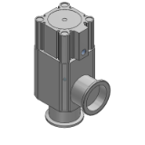 XLF-2 - Válvula en ángulo para alto vacío en aluminio / Simple efecto (normalmente cerrada) / Junta tórica