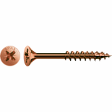universal screw - partial thread, flat countersunk head, cross recess Z, 4CUT, bronze finish
