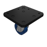 HEL75 - Casters - Casters with Adjustment Blocks - Plate Integral Casters - Adjustment Blocks - Wheel Material Selection - MC Nylon Wheel Type