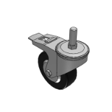 HECMS - Universal type + block type - medium load - synthetic rubber - screw in caster