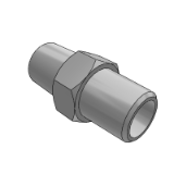 FDPT,FDPTS - Fittings for oil and water pressure -PT · PT double external thread - Straight pipe type