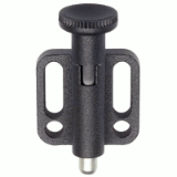 05000204000 - Index plunger with screw-on flange, horizontal with knob and locking