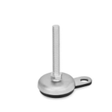 05000875000 - Stainless steel adjustable foot with mounting lug and external hexagon at the bottom