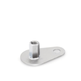05001024000 - Stainless steel adjustable foot with external hexagon, internal thread and mounting lug, teardrop shape