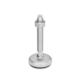 05001118000 - Stainless steel adjustable base with external hexagon at the top and wrench flat at the bottom