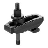 17000143000 - Clamp, serrated, with adjustable counterpart, with hexagon socket set screw