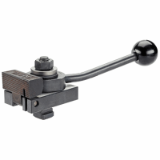 17000154000 - Pull-down clamp with cranked clamping lever and flat clamping jaw, clamping direction right