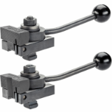 17000155000 - Pull-down clamp with cranked clamping lever and flat clamping jaw, clamping direction left