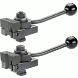 17000157000 - Pull-down clamp with cranked clamping lever and prism clamping jaw, clamping direction left
