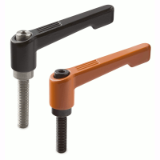 18000323000 - Zinc die-cast clamping lever screw, adjustable, slim design