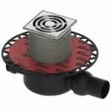 TECEdrainpoint S 122 drain set standard - with Seal System universal flange and stainless steel grate frame