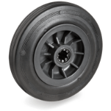 Standard rubber wheels, polypropylene centre