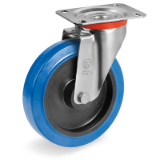 Elastic rubber wheels, standard duty brackets (NL)
