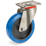 Elastic rubber wheels, medium-heavy duty (P) brackets