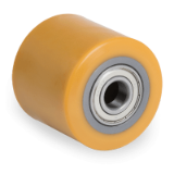 75HS - TR polyurethane transpallet rollers, steel centre with labyrinths