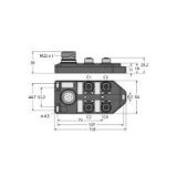 6611900 - Passive Actuator/Sensor Box, M12 × 1, 4-port, with M23 Connector for Supply Cabl