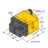 1569905 - Induktiver Sensor, Doppelsensor für Schwenkantriebe