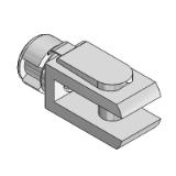 KF-15 - Double hinge in zinc-plated steel with pin for ISO 8140 rod