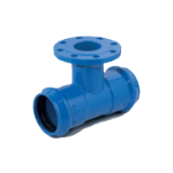VONROLL/DUKTUS MMA KS fitting - Double socket piece with a flanged branch for PVC pressure pipes