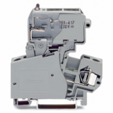 281-613/281-417 - 2-przewodowa złączka bezpiecznikowa, z uchylną podstawką bezpiecznika, do aparat. wkładki bezpiecz. 1/4 x 1 mm, z sygnalizacją przepalenia wkładki przez neonówkę, 230 V, na szynę TS 35 x 15 i 35 x 7.5, 4 mm², CAGE CLAMP®