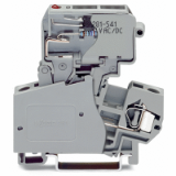 281-613/281-541 - 2-przewodowa złączka bezpiecznikowa, z uchylną podstawką bezpiecznika, do aparat. wkładki bezpiecz. 1/4 x 1 mm, z sygnalizacją przepal.wkładki przez LED, 15 - 30 V, na szynę TS 35 x 15 i 35 x 7.5, 4 mm², CAGE CLAMP®