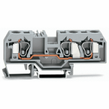 284-681 - Morsetto passante per 3 conduttori, 10 mm², marcatura centrale, per guida DIN 35 x 15 e 35 x 7.5, CAGE CLAMP®