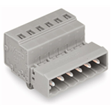 231-602/018-000 TO 231-624/018-000 - MALE CONNECTOR WITH SNAP-IN MOUNTING FOOT PIN SPACING 5 MM / 0.197 IN