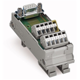 289-577 - Interface module, with solder pin, Female connector, 25-pole, Mating connector with solder connection, Vertical mounting, PCB terminal blocks, double-row, in mounting carrier, with shield connection