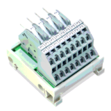 830-800/000-315 - Potential distribution module, 2 potentials, with 2 input clamping points each, Conductor cross-section up to 6 mm², with lever, with 8 output clamping points each, Conductor cross-section up to 2.5 mm²