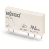 857-150 - Basic relay, 1 changeover contact, Limiting continuous current: 6 A, Module width: 5 mm, Module height: 15 mm