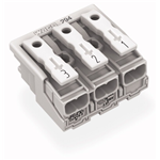 294-5043 - Lighting Connector without ground contact 3 pole 3 / 2 / 1 with snap-in mounting feet